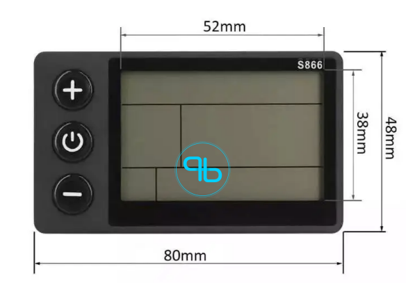 Дисплей квадратний LCD S866 48В універсальний для електросамокату | Probot фото 3