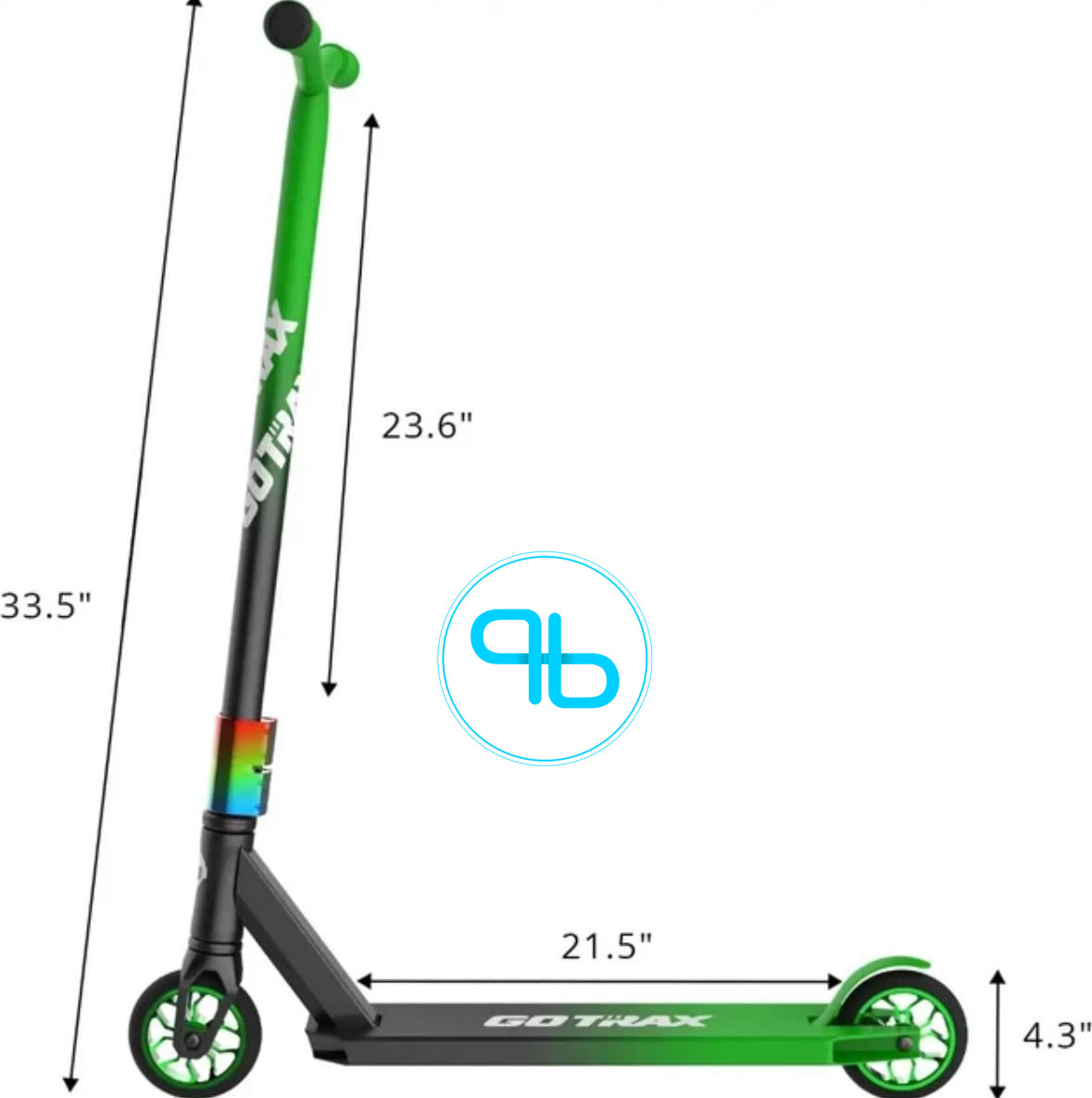 Трюковий самокат Go TRAX ST PRO 200 чорно-зелений | Probot фото 2