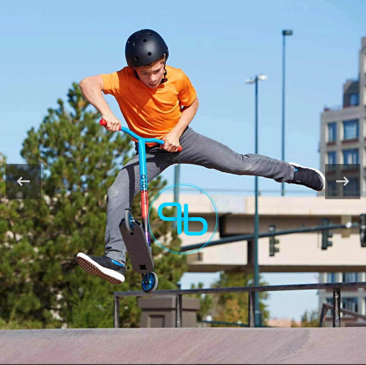 Трюковий самокат Go TRAX ST PRO 200 голубий з оранжевим | Probot фото 9