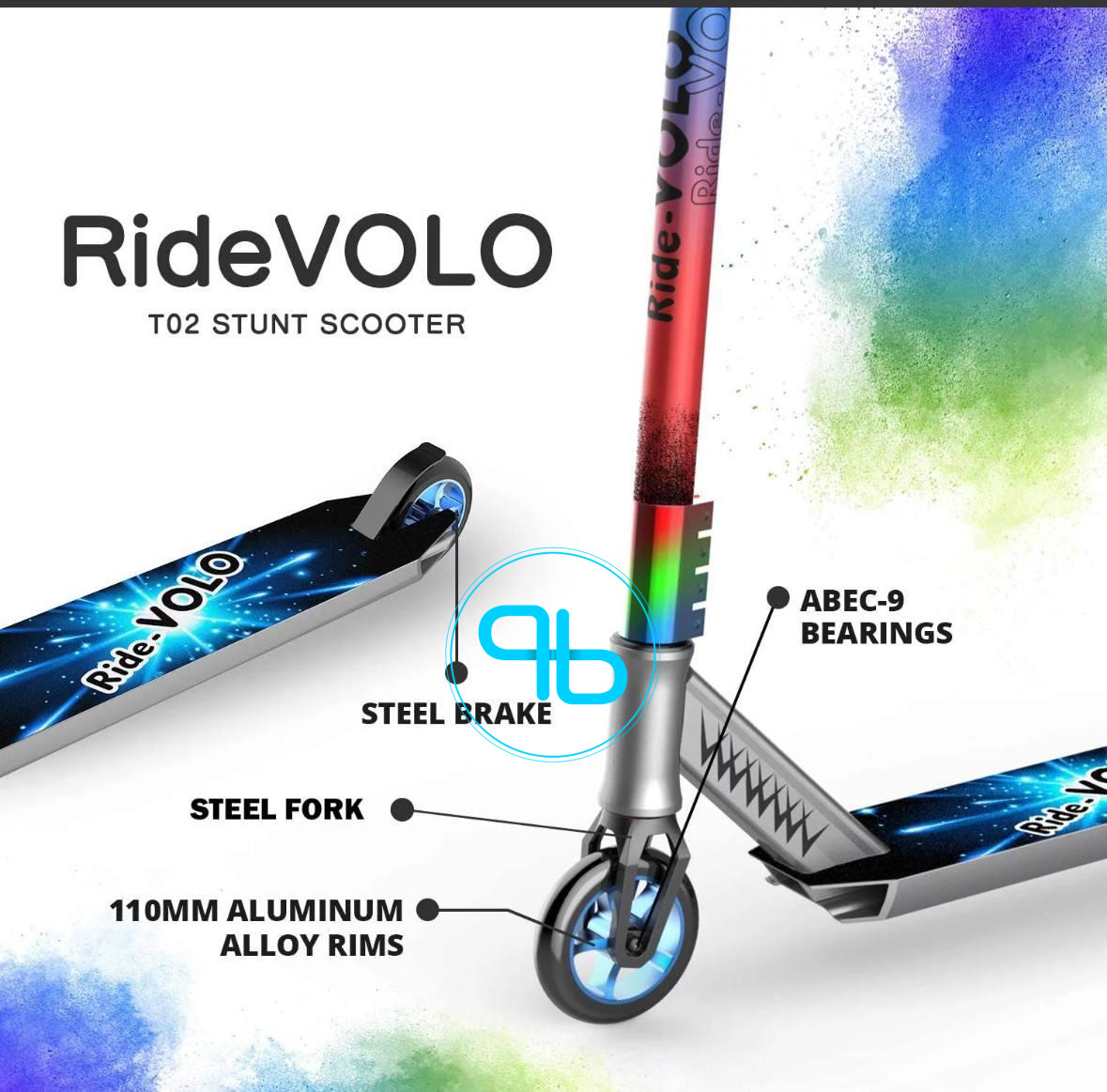 Трюковий самокат Go TRAX ST PRO 200 голубий з оранжевим | Probot фото 10