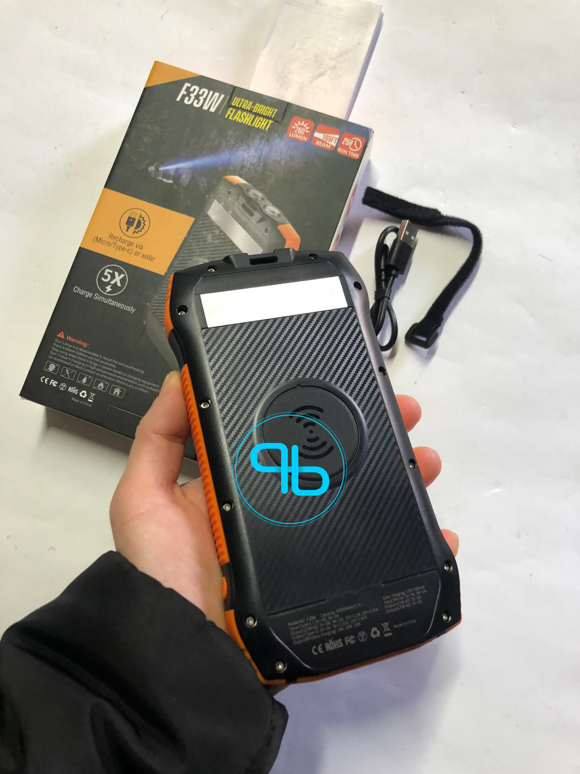 Портативний зарядний пристрій павербанк F33W з сонячною панеллю 33500 mAh | Probot фото 12