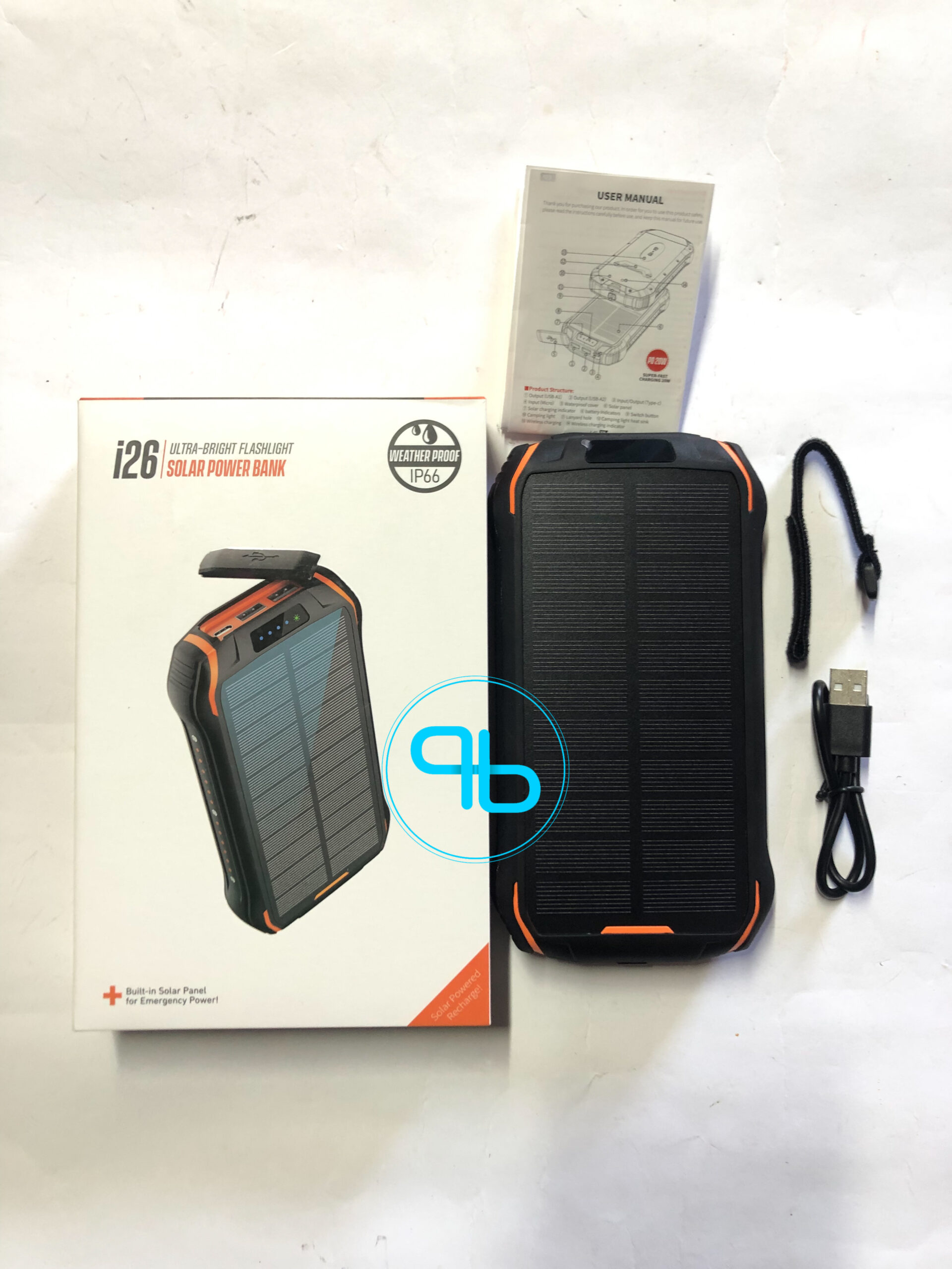 Павербанк Power Bank Solar i26 26800 mAh з сонячною панеллю, фонарик | Probot фото 10